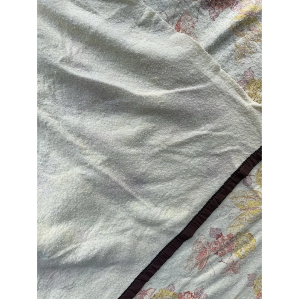 Vintage 70's MCM Butterfly Floral Acrylic Blanket 88